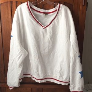 Cute plus size stars  cropped sweatshirt